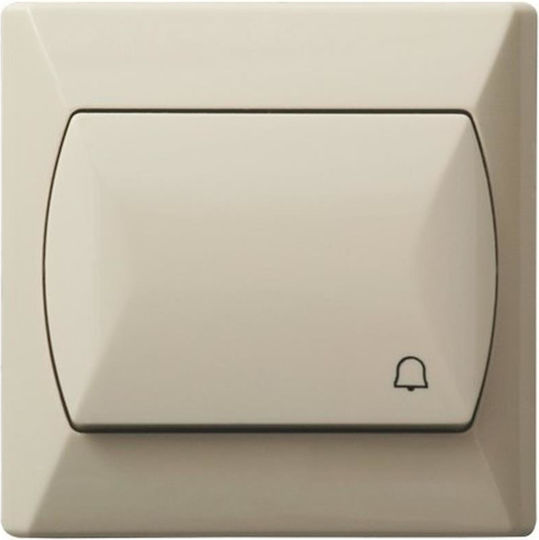 Ospel Μπουτόν Κουδουνιού με Πλαίσιο σε Μπεζ Χρώμα ŁP-6A/01