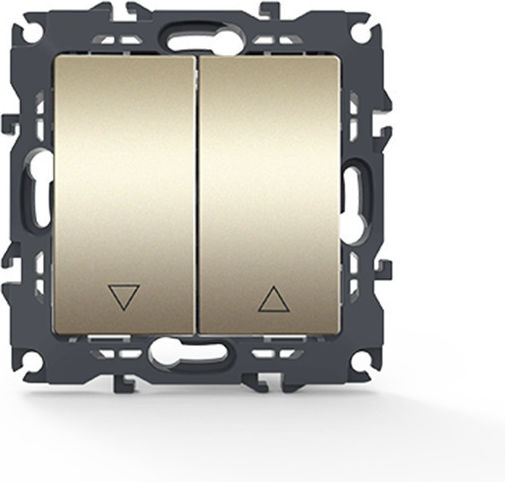 Aca Prime Recessed Wall Switch Rolling Shutters Two-Way without Frame Matte Champagne