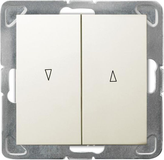 Ospel Recessed Wall Switch Rolling Shutters Two-Way without Frame Ecru