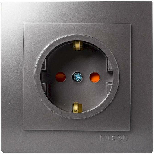 Geyer Nilson Single Flush Power Socket Anthracite