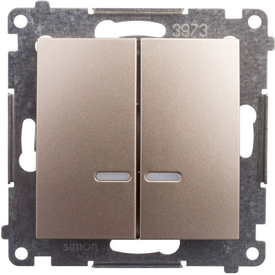 Kontakt-Simon Waterproof Wall Switch Double Without Frame Gold