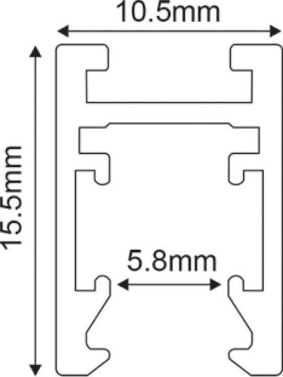 Aca Μαγνητικη Mounting Rail for Lighting Fixtures Black TMS2MB