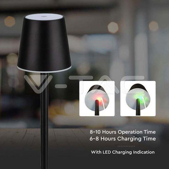 V-TAC Metal Table Lamp LED with Black Shade and Base