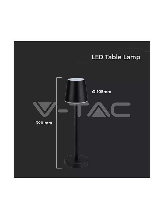 V-TAC Μεταλλικό Πορτατίφ LED με Μαύρο Καπέλο και Βάση