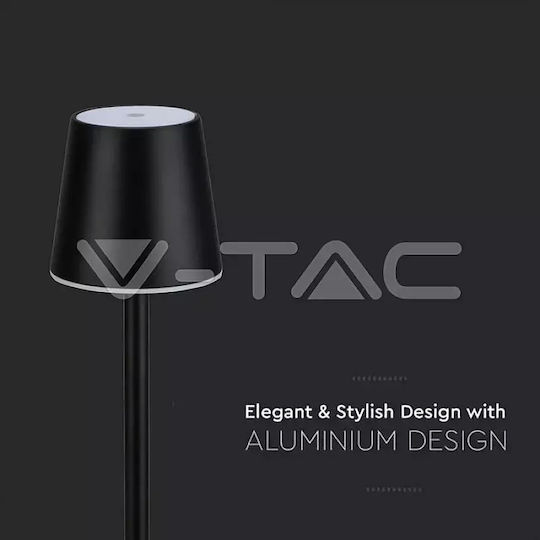 V-TAC Metal Table Lamp LED with Black Shade and Base