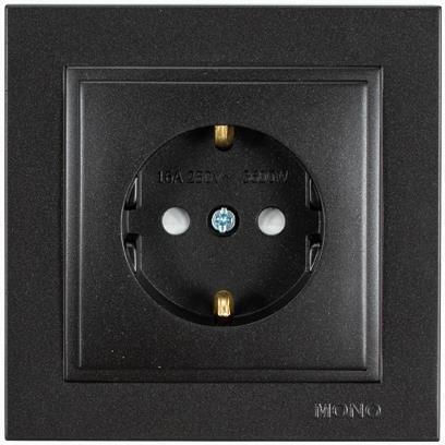 Eurolamp Single Power Socket Black 16A