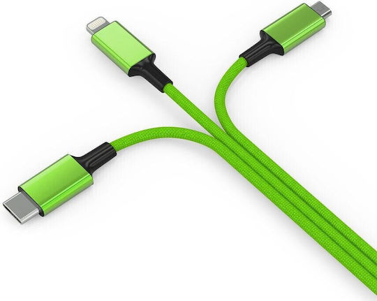 Smrter Hydra ULTRA Regular Cablu USB la Lightning / Type-C / micro USB cu mai multe porturi Verde 1.2m