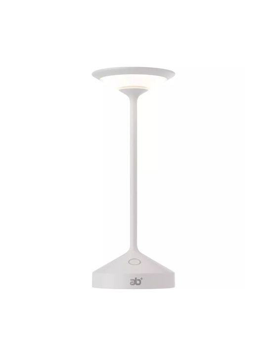 Abert Tischlampe LED mit Weiß Schirm und Basis