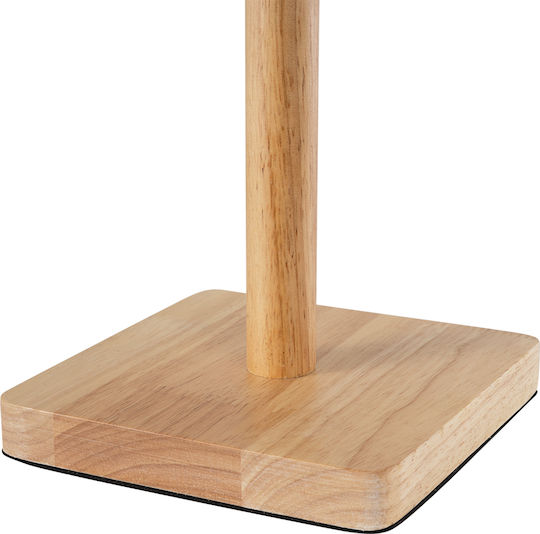 GloboStar Wood Table Lamp for Socket E27 with Black Shade and Beige Base