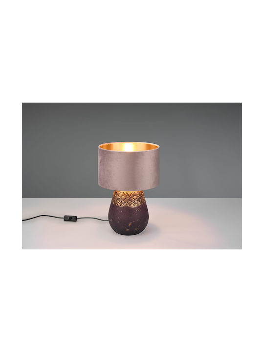 Trio Lighting Kiran Ceramic Table Lamp for Socket E27 with Brown Shade and Base