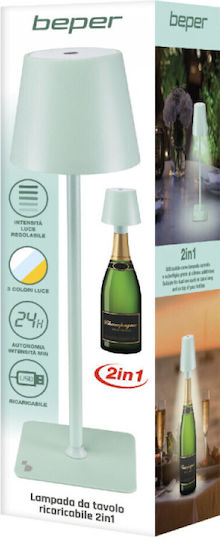 Beper Tischlampe LED mit Grün Schirm und Basis
