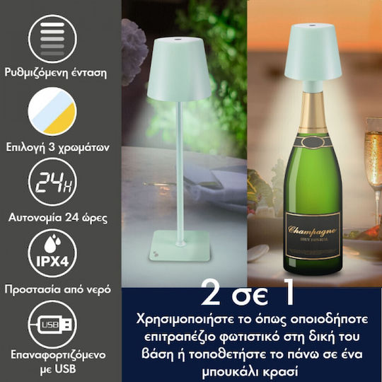 Beper Tischlampe LED mit Grün Schirm und Basis