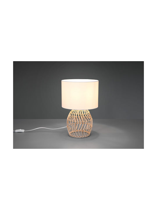 Trio Lighting Rike Vintage Πορτατίφ για Ντουί E27 με Μπεζ Καπέλο και Βάση