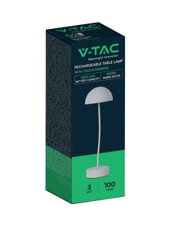 V-TAC Μεταλλικό Πορτατίφ LED με Λευκό Καπέλο και Βάση