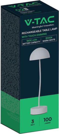 V-TAC Metall Tischlampe LED mit Weiß Schirm und Basis
