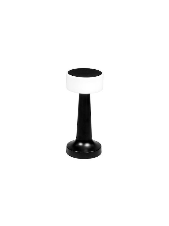 Darwin Kunststoff Tischlampe LED mit Schwarz Schirm und Basis