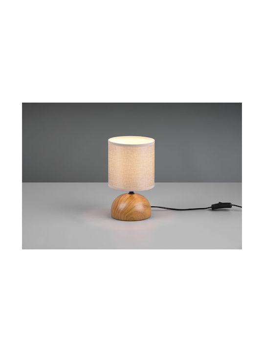 Trio Lighting Luci Ceramic Table Lamp for Socket E14 with Beige Shade and Brown Base