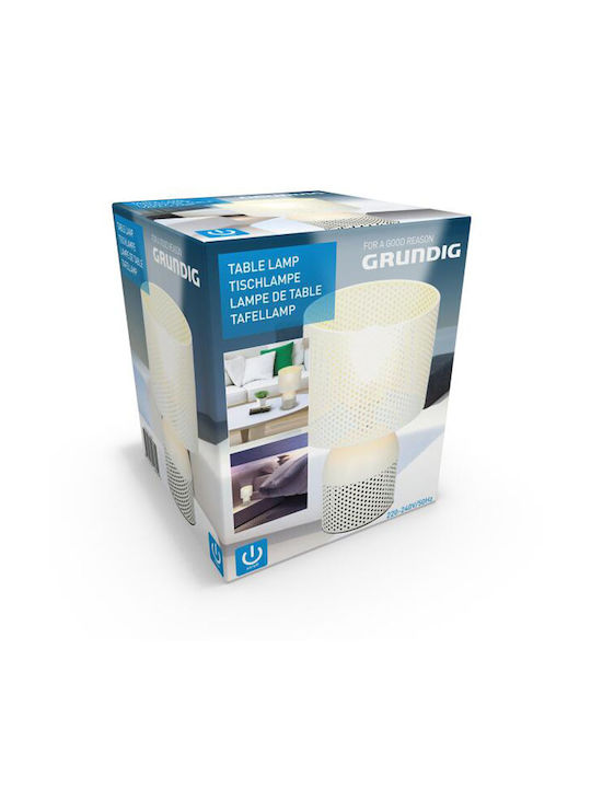 Grundig Metal Table Lamp for Socket E27 with White Shade and Base