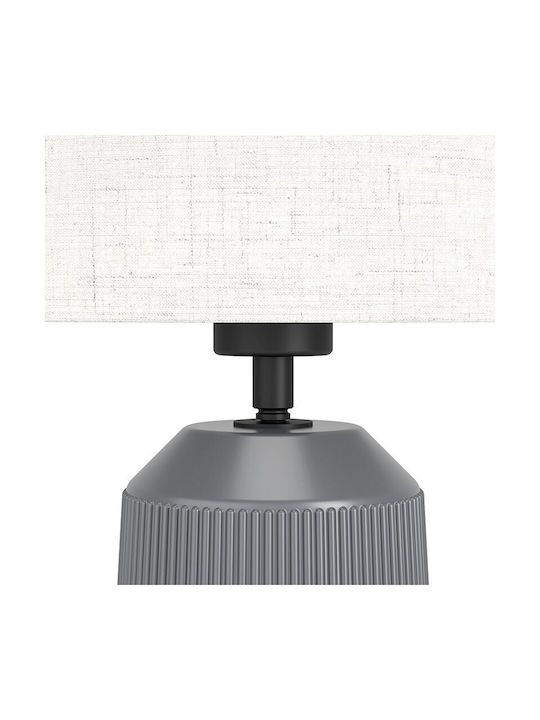 Eglo Ceramic Table Lamp for Socket E27 with White Shade and Gray Base