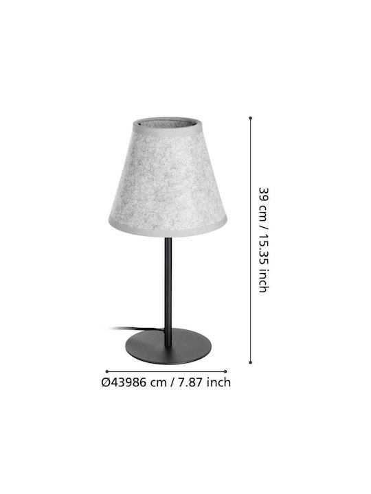 Eglo Metal Table Lamp for Socket E27 with Gray Shade and Base