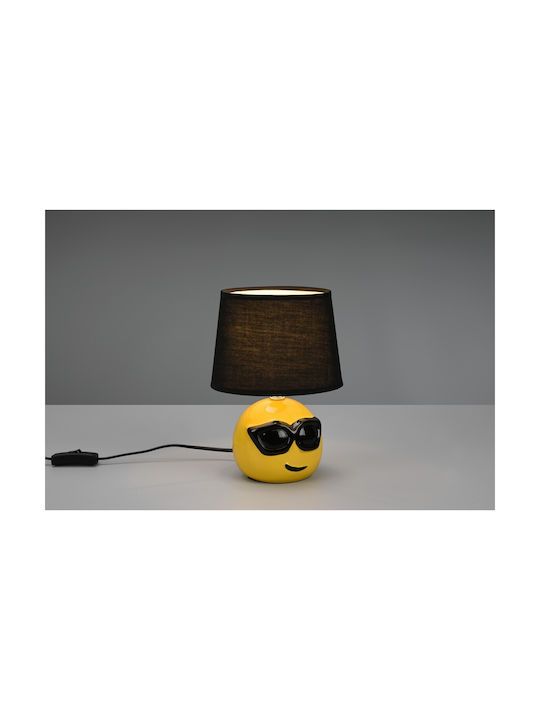 Trio Lighting Coolio Ceramic Table Lamp for Socket E14 with Brown Shade and Yellow Base
