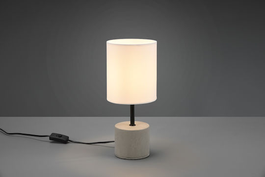 Trio Lighting Ben Τσιμεντένιο Πορτατίφ για Ντουί E14 με Λευκό Καπέλο και Γκρι Βάση