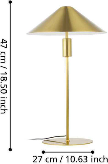 Eglo Glas Tischlampe LED mit Gelbem Hut und Basis