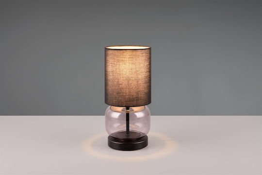 Trio Lighting Glass Table Lamp for Socket E27 with Black Shade and Base