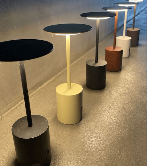 Fos me Metal Table Lamp LED with White Shade and Base