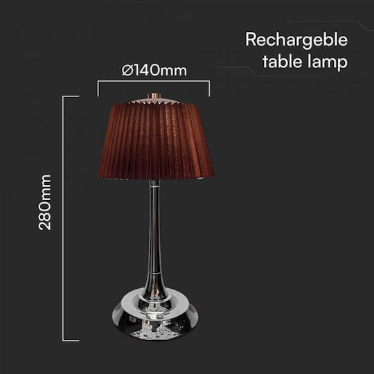 V-TAC Metal Table Lamp LED with Silver Shade and Base
