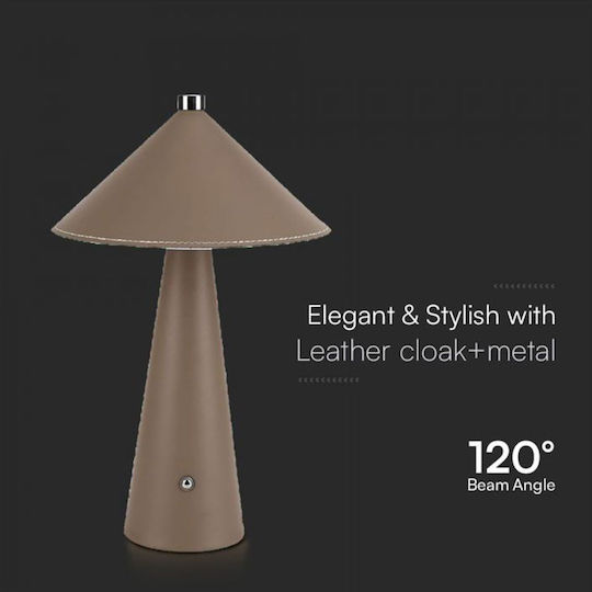 V-TAC Metal Table Lamp LED with Brown Shade and Base