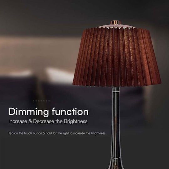 V-TAC Metal Table Lamp LED with Silver Shade and Base
