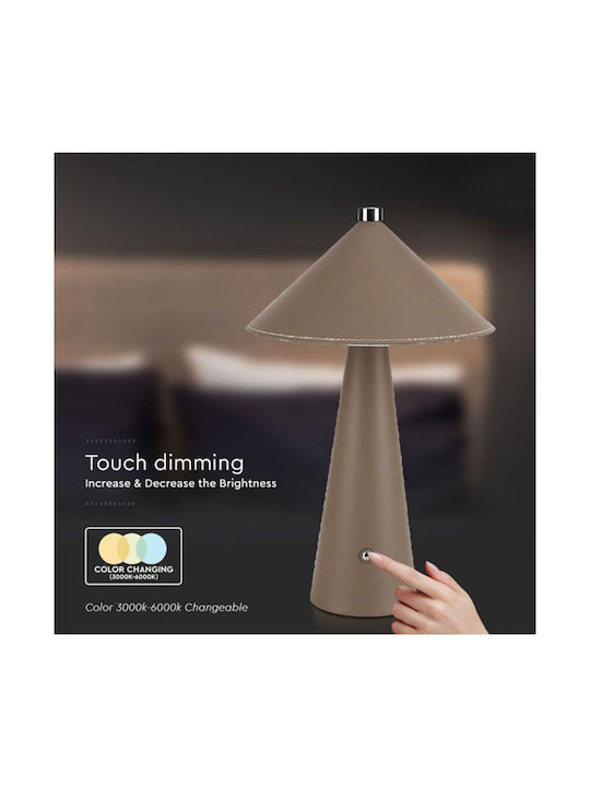 V-TAC Metal Lampă de masă LED cu Abajur Maro și Bază