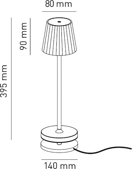 Bot Lighting Metall Tischlampe LED mit Rot Schirm und Basis Raspberry Red