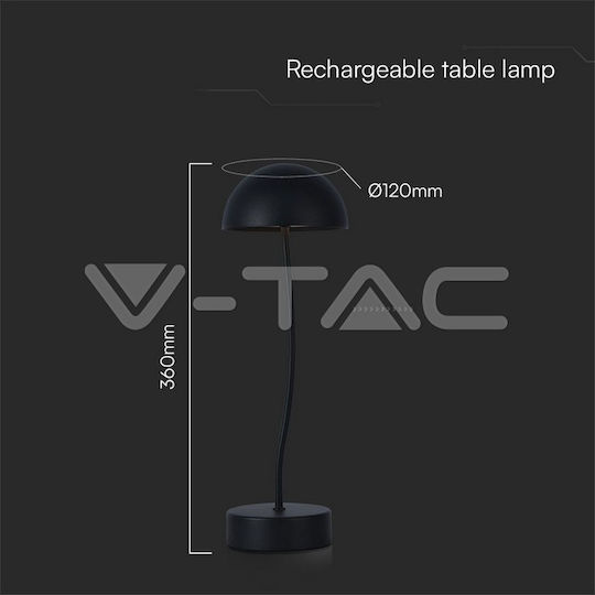 V-TAC Μεταλλικό Πορτατίφ LED με Μαύρο Καπέλο και Βάση