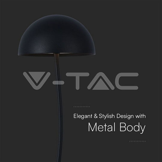 V-TAC Μεταλλικό Πορτατίφ LED με Μαύρο Καπέλο και Βάση