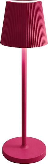 Bot Lighting Metall Tischlampe LED mit Rot Schirm und Basis Raspberry Red