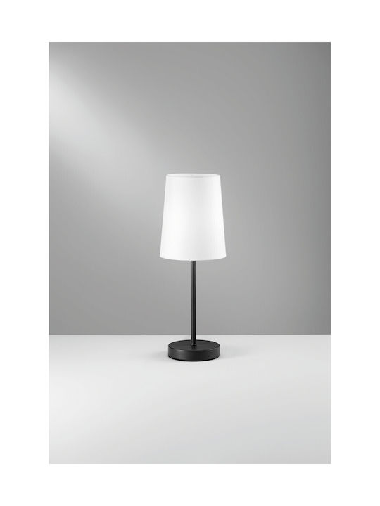 Fan Europe Sally Metal Table Lamp for E14 Socket with White Shade and Black Base