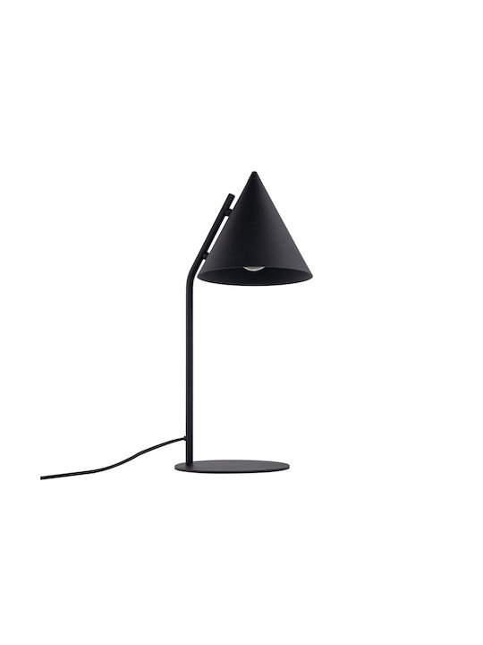 TK Lighting Metal Table Lamp for Socket E27 with Black Shade and Base