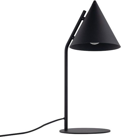 TK Lighting Метална Настолна лампа за Цокъл E27 с Черен Абажур и Основа