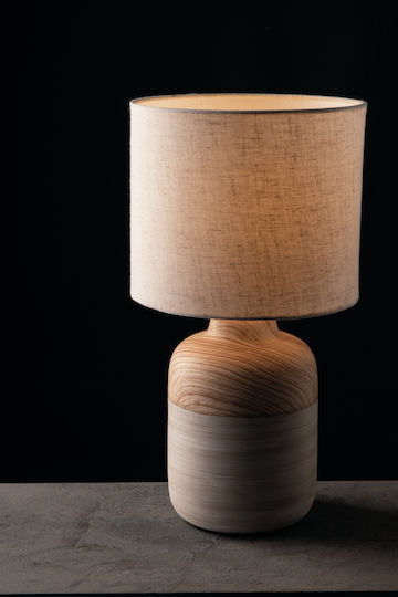 Fan Europe Woody Ceramică Lampă de masă cu Abajur Maro și Bază