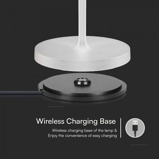 V-TAC Metal Table Lamp LED with White Shade and Base