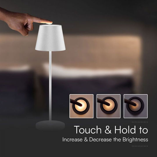 V-TAC Metal Table Lamp LED with White Shade and Base