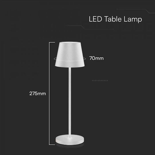 V-TAC Metal Table Lamp LED with White Shade and Base