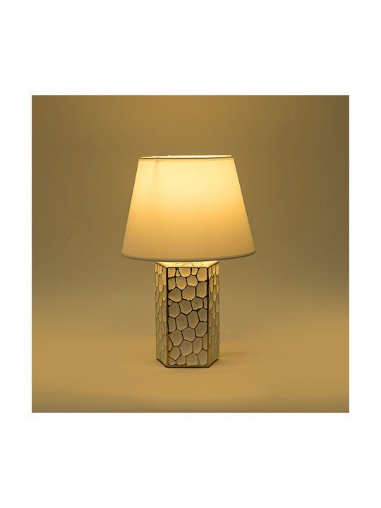 Ceramic Table Lamp with White Shade and Gold Base 2pcs