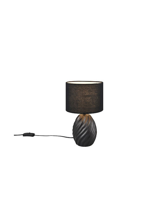 Trio Lighting Ceramic Table Lamp LED with Black Shade and Base