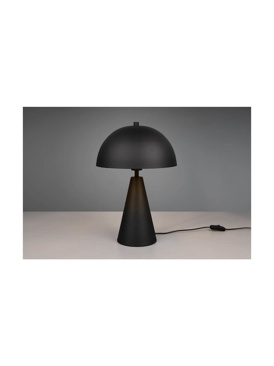 Trio Lighting Metall Tischlampe für Fassung E27 mit Schwarz Schirm und Basis