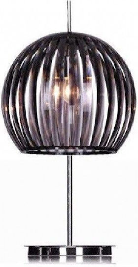 Luma Metal Lampă de masă pentru Soclu E27 cu Abajur Transparent și Bază Argintiu