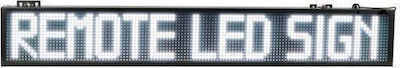 Κυλιόμενη Πινακίδα LED Μονής Όψης Αδιάβροχη 100x20cm Λευκό