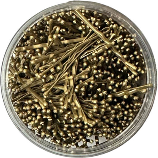 Farcom Απλά Τσιμπιδάκια Μαλλιών Χρυσά 3Five 5cm 500gr